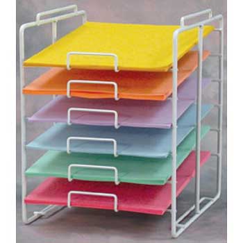 WHITE 8.5" X 11" 6-TIER PAPER RACK 21-698