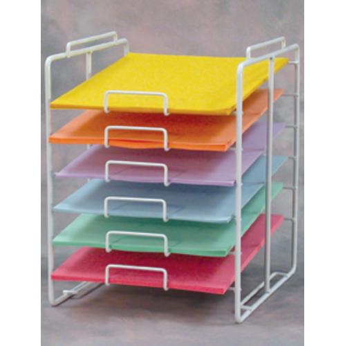 WHITE 8.5" X 11" 6-TIER PAPER RACK 21-698