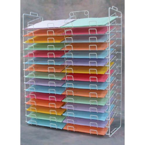 WHITE 30 SLOT PAPER SHELVES 12"X12" STOCK 21-702