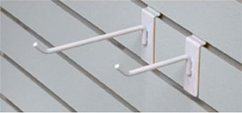 (image for) White 6" Slatwall Hooks - Click Image to Close